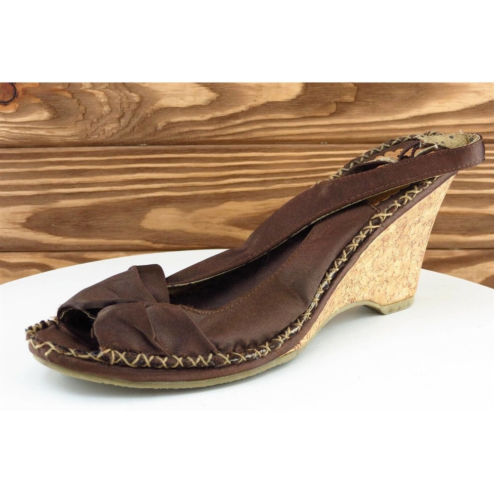 Seychelles Women Sz 8.5‎ M Brown Wedge Synthetic Shoes